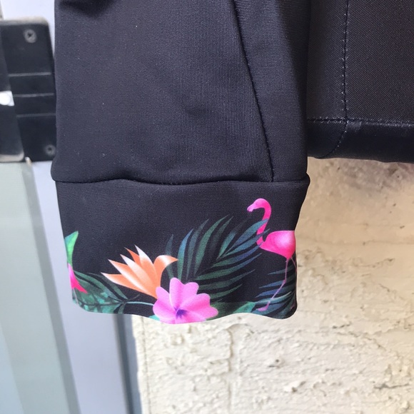 Flamingo Print Long Sleeve Cycling Triathlon Skinsuit - Picture 5 of 13